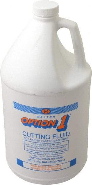 Relton - Option1, 1 Gal Bottle Cutting Fluid - Water Soluble, For Cleaning, Machining - Exact Industrial Supply