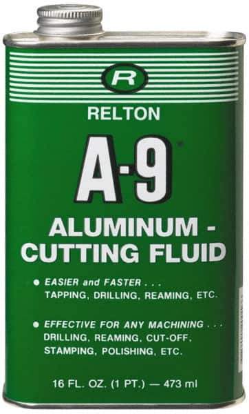Relton - A-9, 1 Pt Bottle Cutting Fluid - Semisynthetic, For Broaching, Drilling, Milling, Reaming, Sawing, Tapping, Threading - Exact Industrial Supply