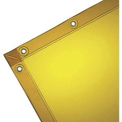Wilson Industries - 6' High x 8' Wide x 14mm Thick Vinyl Welding Curtain - Gold, Grommet - Exact Industrial Supply