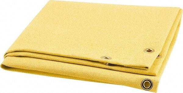 Steiner - 6' High x 6' Wide x 0.051" Thick Acrylic Coated Fiberglass Welding Blanket - Gold, Grommet - Exact Industrial Supply