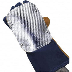 Glove Pad Unlined, 7-1/2″ Long, Aluminized Fiberglass, Silver/Yellow