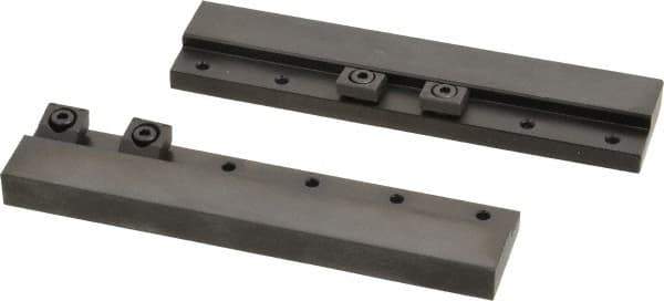 Mitee-Bite - 2 Piece, 5-3/4 x 1-1/4" Magnetic Chuck Gripping Rails - 0.58" High, Carbon Steel, Black Oxide Finish - Exact Industrial Supply