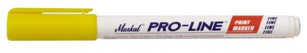 Markal - Yellow Liquid Enamel-Based Paint Marker - Fine Tip, Alcohol Base Ink - Exact Industrial Supply