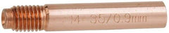 Victor - MIG Contact Tip Standard Threaded Welder Nozzle/Tip/Insulator - 0.035" Wire Outside Diam - Exact Industrial Supply