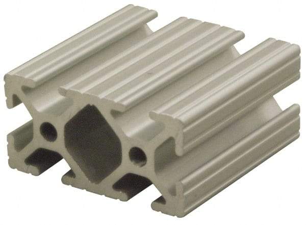 80/20 Inc. - 97 Inches Long x 1 Inch Wide x 2 Inches High, T Slotted Aluminum Extrusion - 0.7914 Square Inches, Clear Anodized Finish - Exact Industrial Supply