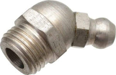 PRO-LUBE - 45° Head Angle, M10x1.0 Metric Stainless Steel Standard Grease Fitting - 11mm Hex - Exact Industrial Supply