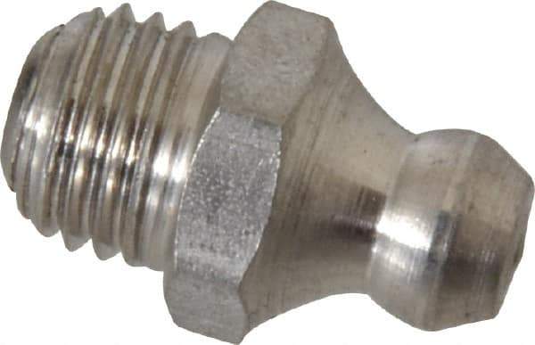 PRO-LUBE - Straight Head Angle, M8x1.0 Metric Stainless Steel Standard Grease Fitting - 9mm Hex - Exact Industrial Supply
