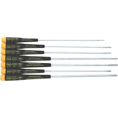 Wiha - 7 Piece Slotted & Phillips Screwdriver Set - Comes in Vinyl Pouch - Exact Industrial Supply