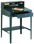 53 x 30 x 34 - Steel Top Shop Desk (1 Drawer) Gray - Exact Industrial Supply