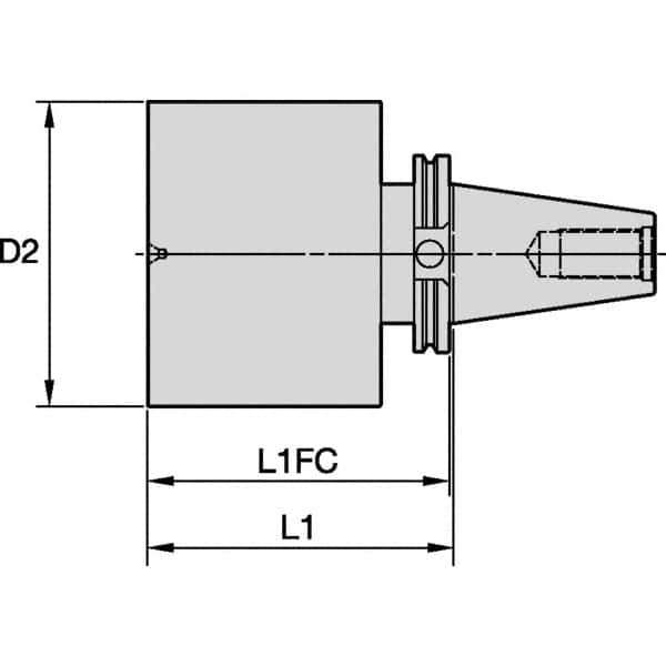 Kennametal - CVKV50 Taper Shank, 101.6mm Diameter, Tool Holder Blank - 150.88mm Projection Flange to Nose End, 152.4mm Projection Gage Line to Nose End - Exact Industrial Supply