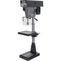 Jet - 15" Swing, Step Pulley Drill Press - 6 Speed, 1 hp, Single Phase - Exact Industrial Supply