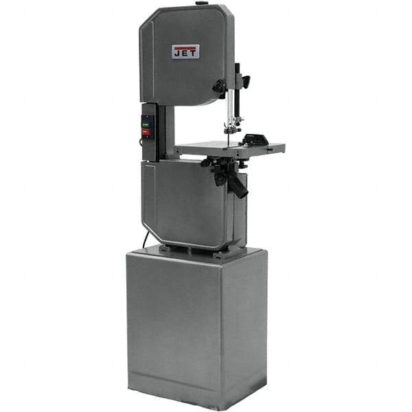 Jet - 13-1/2 Inch Throat Capacity, Variable Speed Pulley Vertical Bandsaw - 2600 (Wood), 90 to 340 (Metal) SFPM, 1 HP, Single Phase - Exact Industrial Supply