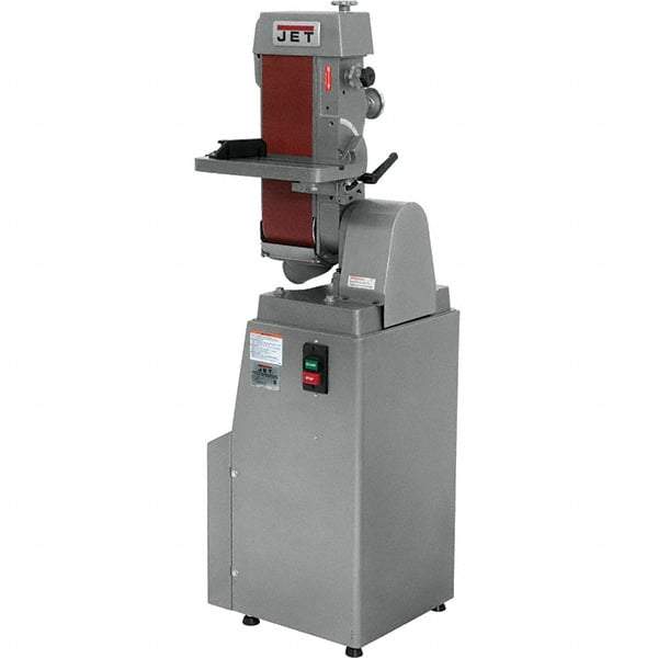 Jet - 48 Inch Long x 6 Inch Wide Horizontal and Vertical Belt Sanding Machine - 2,850 Ft./min Belt Speed, 1-1/2 Hp, Three Phase - Exact Industrial Supply