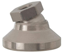 Vlier - 16400 Lb Capacity, 1-8 Thread, 1-7/8" OAL, Stainless Steel Stud, Tapped Pivotal Socket Mount Leveling Pad - 4" Base Diam, Elastomer Pad, 1-3/8" Hex - Exact Industrial Supply