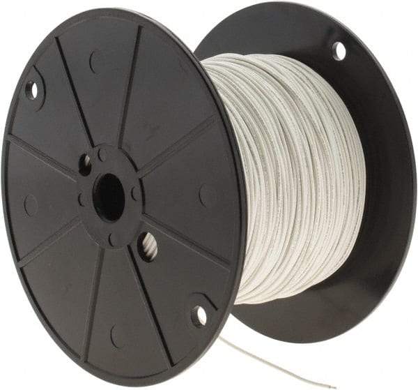 Alpha Wire - 22 AWG, 7 Strand, 305 m OAL, Tinned Copper Hook Up Wire - White PVC Jacket, 0.062" Diam - Exact Industrial Supply