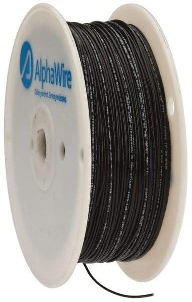 Alpha Wire - 22 AWG, 1 Strand, 305 m OAL, Tinned Copper Hook Up Wire - Black PVC Jacket, 0.057" Diam - Exact Industrial Supply