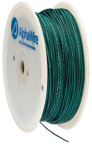Alpha Wire - 22 AWG, 1 Strand, 305 m OAL, Tinned Copper Hook Up Wire - Green PVC Jacket, 0.057" Diam - Exact Industrial Supply