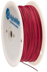 Alpha Wire - 22 AWG, 1 Strand, 305 m OAL, Tinned Copper Hook Up Wire - Red PVC Jacket, 0.057" Diam - Exact Industrial Supply