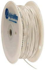 Alpha Wire - 22 AWG, 1 Strand, 305 m OAL, Tinned Copper Hook Up Wire - White PVC Jacket, 0.057" Diam - Exact Industrial Supply