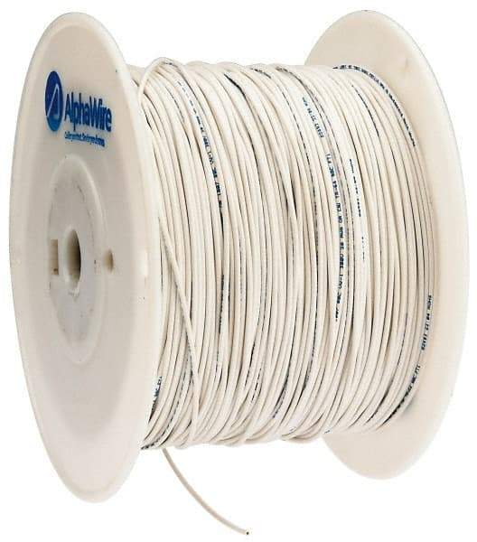 Alpha Wire - 20 AWG, 10 Strand, 305 m OAL, Tinned Copper Hook Up Wire - White PVC Jacket, 0.069" Diam - Exact Industrial Supply