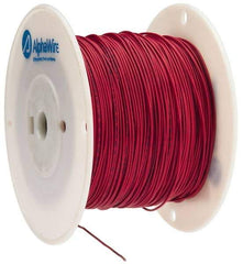 Alpha Wire - 20 AWG, 1 Strand, 305 m OAL, Tinned Copper Hook Up Wire - Red PVC Jacket, 0.064" Diam - Exact Industrial Supply