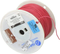 Alpha Wire - 18 AWG, 16 Strand, 305 m OAL, Tinned Copper Hook Up Wire - Red PVC Jacket, 0.079" Diam - Exact Industrial Supply