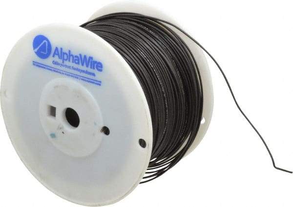Alpha Wire - 18 AWG, 1 Strand, 305 m OAL, Tinned Copper Hook Up Wire - Black PVC Jacket, 0.072" Diam - Exact Industrial Supply