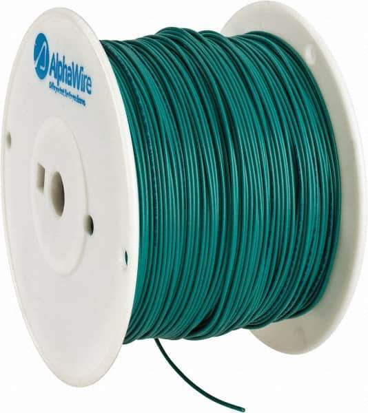 Alpha Wire - 18 AWG, 1 Strand, 305 m OAL, Tinned Copper Hook Up Wire - Green PVC Jacket, 0.072" Diam - Exact Industrial Supply