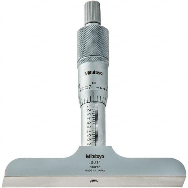 Mitutoyo - Mechanical Depth Micrometers Minimum Measurement (Inch): 0 Minimum Measurement (Decimal Inch): 0 - Exact Industrial Supply