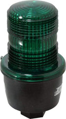 Federal Signal Corp - 120 VAC, 4X NEMA Rated, Strobe Tube, Green, Low Profile Mini Strobe Light - 65 to 95 Flashes per min, 1/2 Inch Pipe, 3-1/8 Inch Diameter, 5.7 Inch High, IP66 Ingress Rating, Pipe Mount - Exact Industrial Supply