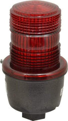 Federal Signal Corp - 120 VAC, 4X NEMA Rated, Strobe Tube, Red, Low Profile Mini Strobe Light - 65 to 95 Flashes per min, 1/2 Inch Pipe, 3-1/8 Inch Diameter, 5.7 Inch High, IP66 Ingress Rating, Pipe Mount - Exact Industrial Supply