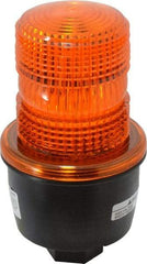 Federal Signal Corp - 12 to 48 VDC, 4X NEMA Rated, Strobe Tube, Amber, Low Profile Mini Strobe Light - 65 to 95 Flashes per min, 1/2 Inch Pipe, 3-1/8 Inch Diameter, 5.7 Inch High, IP66 Ingress Rating, Pipe Mount - Exact Industrial Supply
