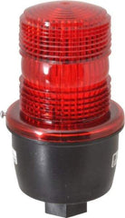 Federal Signal Corp - 12 to 48 VDC, 4X NEMA Rated, Strobe Tube, Red, Low Profile Mini Strobe Light - 65 to 95 Flashes per min, 1/2 Inch Pipe, 3-1/8 Inch Diameter, 5.7 Inch High, IP66 Ingress Rating, Pipe Mount - Exact Industrial Supply