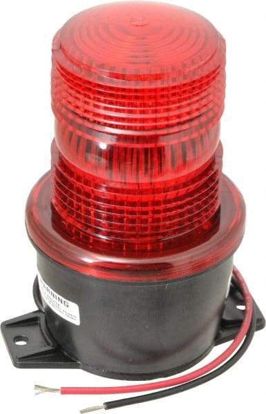 Federal Signal Corp - 12 to 48 VDC, 4X NEMA Rated, Strobe Tube, Red, Low Profile Mini Strobe Light - 65 to 95 Flashes per min, 3-1/8 Inch Diameter, 5.1 Inch High, IP66 Ingress Rating, T Mount - Exact Industrial Supply
