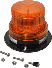 Federal Signal Corp - 12 to 48 VDC, 4X NEMA Rated, Strobe Tube, Amber, Low Profile Mini Strobe Light - 65-95 Flashes per min, 5 Inch Diameter, 3-5/8 Inch High, IP65 Ingress Rating, Surface Mount - Exact Industrial Supply