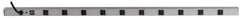 Wiremold - 10 Outlets, 120 Volts, 20 Amps, 15' Cord, Power Outlet Strip - Rack Mount, L5-20P NEMA Configuration, cULus, UL Listed File 1449 - Exact Industrial Supply