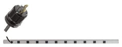 Wiremold - 10 Outlets, 120 Volts, 20 Amps, 6' Cord, Power Outlet Strip - Rack Mount, L5-20P NEMA Configuration, 48" Strip, cULus, UL Listed File 1449 - Exact Industrial Supply