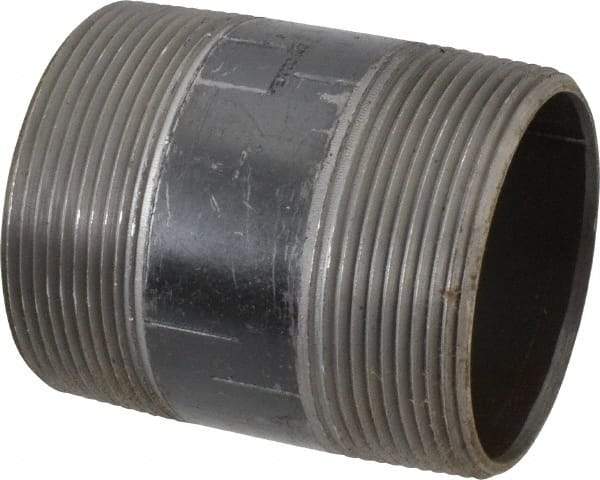 B&K Mueller - Schedule 40, 3" Diam x 4" Long Steel Black Pipe Nipple - Threaded - Exact Industrial Supply