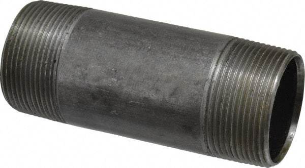 B&K Mueller - Schedule 40, 1-1/2" Diam x 4-1/2" Long Steel Black Pipe Nipple - Threaded - Exact Industrial Supply