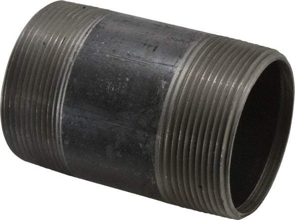 B&K Mueller - Schedule 40, 3" Diam x 5" Long Steel Black Pipe Nipple - Threaded - Exact Industrial Supply