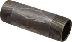B&K Mueller - Schedule 40, 1-1/2" Diam x 5-1/2" Long Steel Black Pipe Nipple - Threaded - Exact Industrial Supply