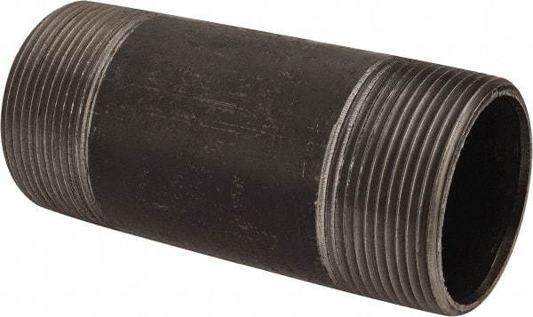 B&K Mueller - Schedule 40, 2-1/2" Diam x 6" Long Steel Black Pipe Nipple - Threaded - Exact Industrial Supply