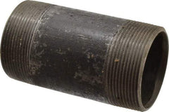 B&K Mueller - Schedule 40, 3" Diam x 6" Long Steel Black Pipe Nipple - Threaded - Exact Industrial Supply