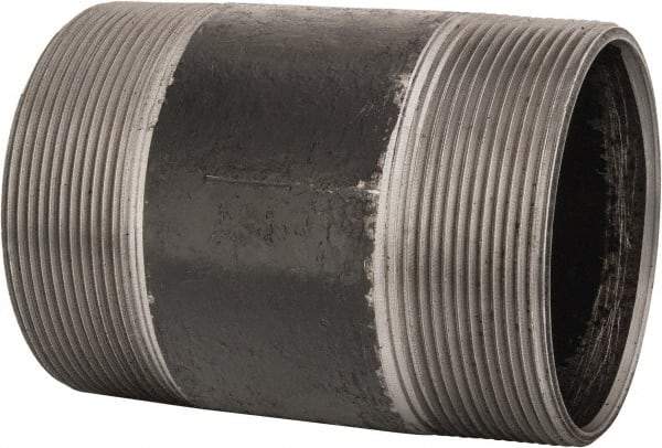 B&K Mueller - Schedule 40, 4" Diam x 6" Long Steel Black Pipe Nipple - Threaded - Exact Industrial Supply