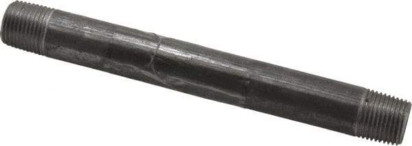 B&K Mueller - Schedule 40, 1/2" Diam x 7" Long Steel Black Pipe Nipple - Threaded - Exact Industrial Supply