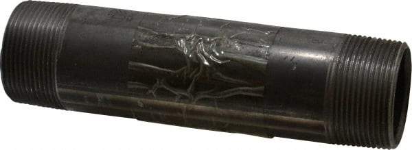 B&K Mueller - Schedule 40, 1-1/2" Diam x 7" Long Steel Black Pipe Nipple - Threaded - Exact Industrial Supply
