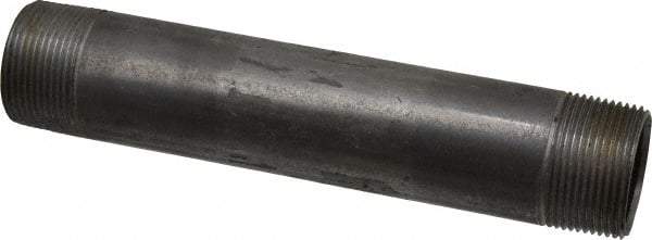 B&K Mueller - Schedule 40, 1-1/4" Diam x 8" Long Steel Black Pipe Nipple - Threaded - Exact Industrial Supply
