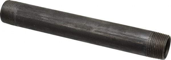 B&K Mueller - Schedule 40, 1" Diam x 9" Long Steel Black Pipe Nipple - Threaded - Exact Industrial Supply