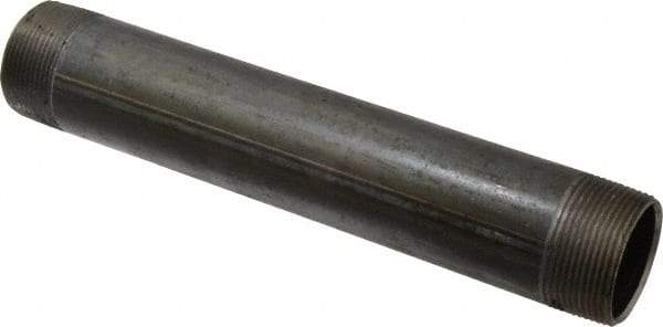 B&K Mueller - Schedule 40, 1-1/2" Diam x 10" Long Steel Black Pipe Nipple - Threaded - Exact Industrial Supply