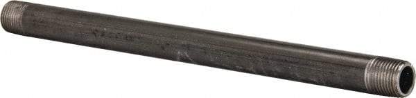 B&K Mueller - Schedule 40, 1/2" Diam x 11" Long Steel Black Pipe Nipple - Threaded - Exact Industrial Supply